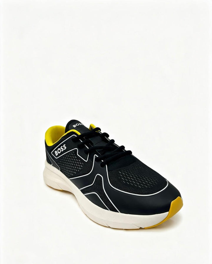 BOSS Black & Yellow Running Trainers