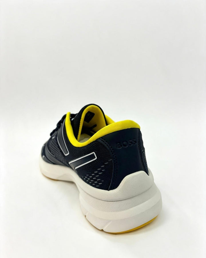 BOSS Black & Yellow Running Trainers