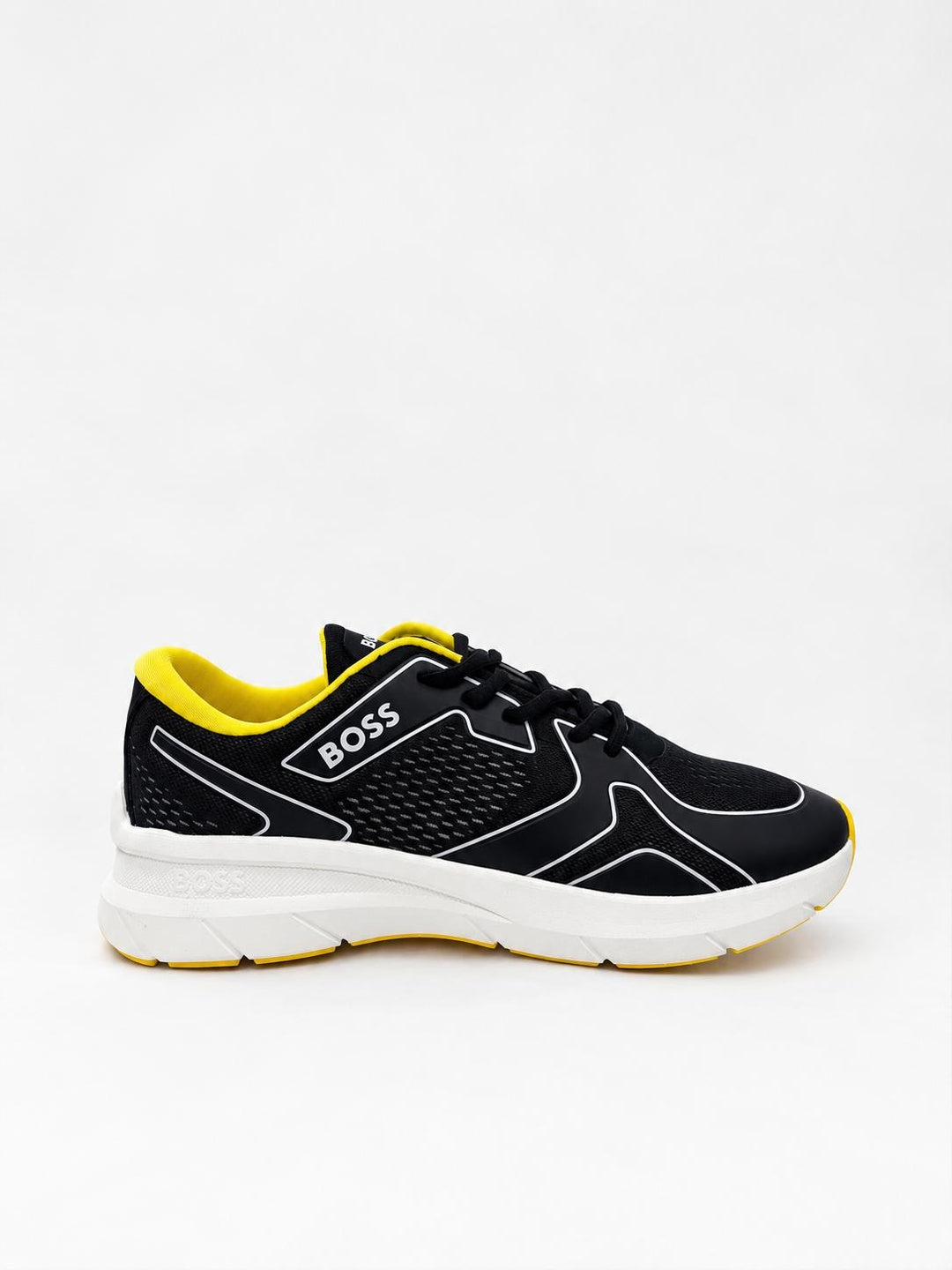 BOSS Black & Yellow Running Trainers