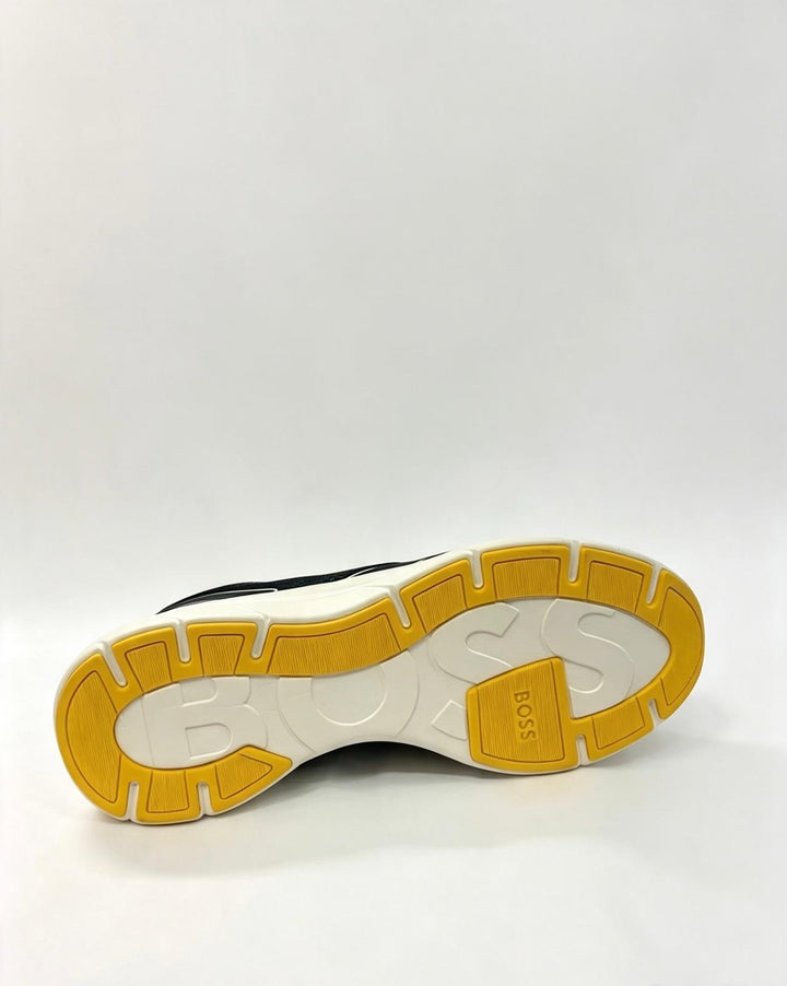 BOSS Black & Yellow Running Trainers