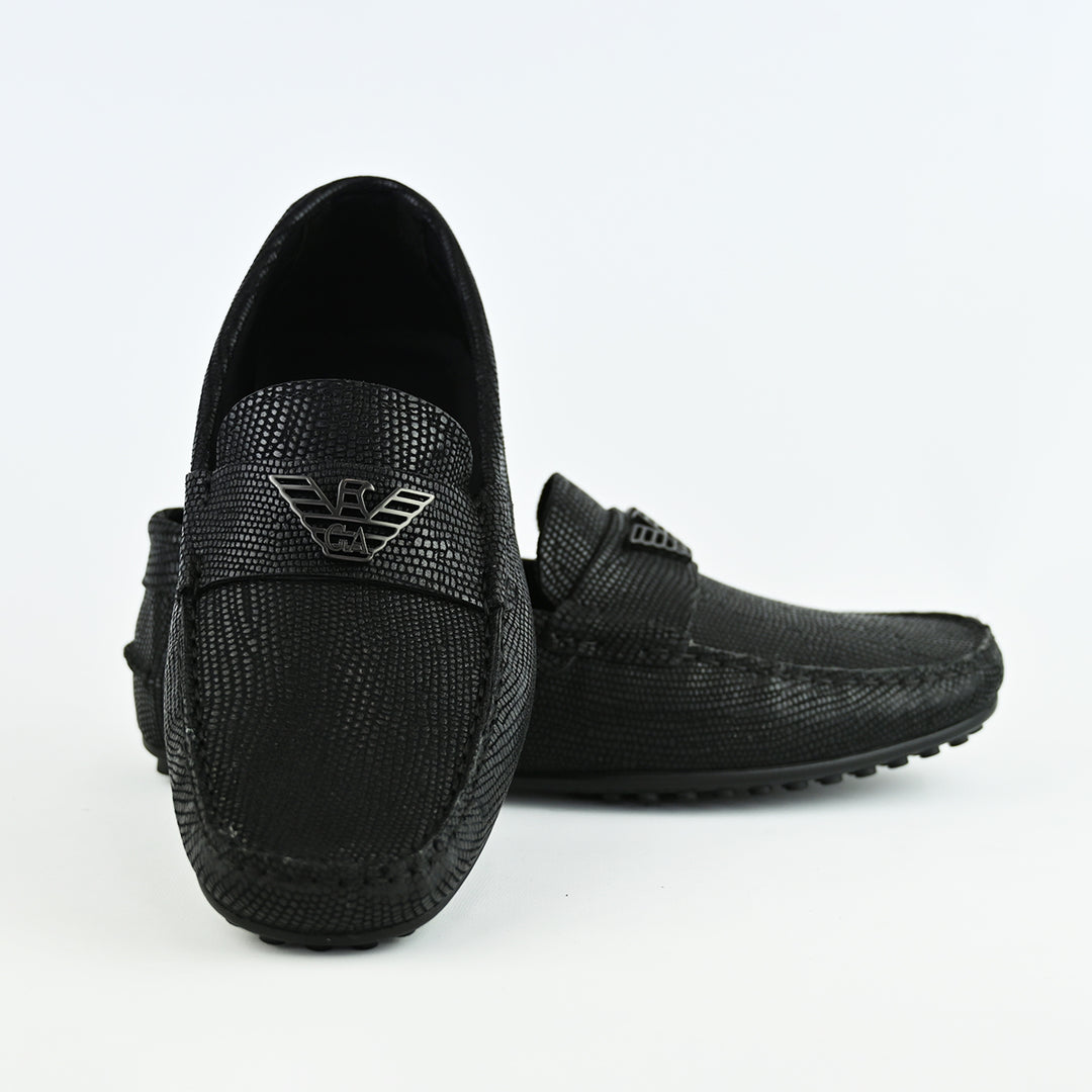 EMPORIO ARMANI LEATHER MOCASSN